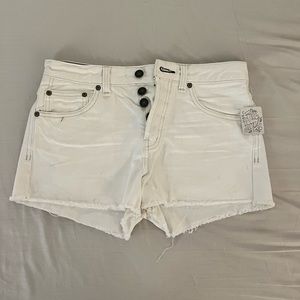 Free People Denim Shorts - White XS NWT